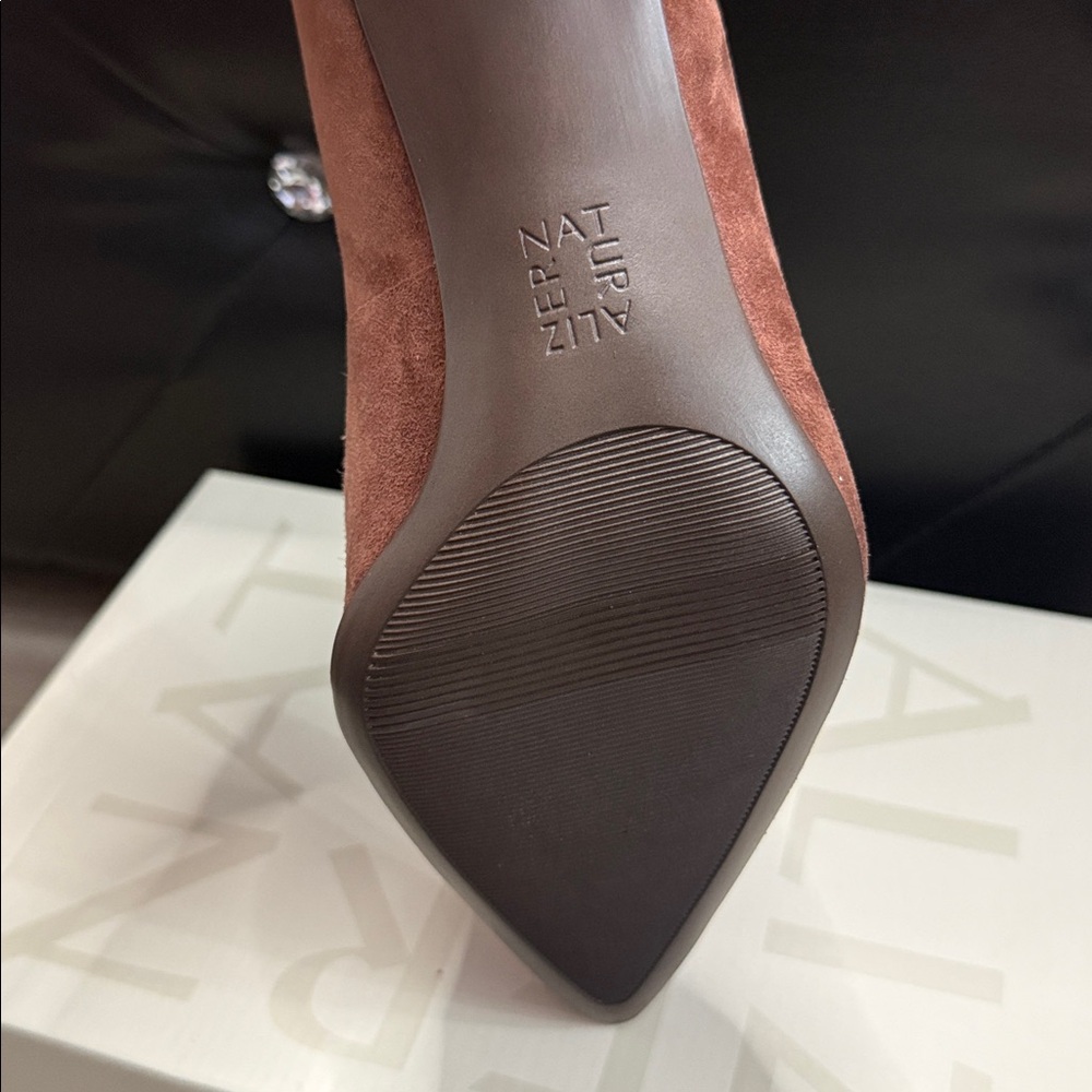Naturalizer Women's Suede Pointed Toe Pump in Rust - Picture 3 of 6